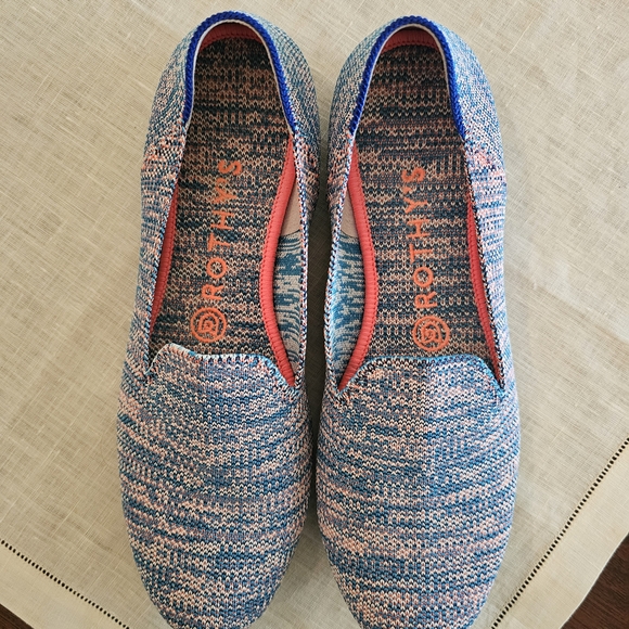 Rothy's Shoes - Rothy's The Flat In Turquoise Melange Round Toe Slip-On Flat Womens Shoes Sz 8